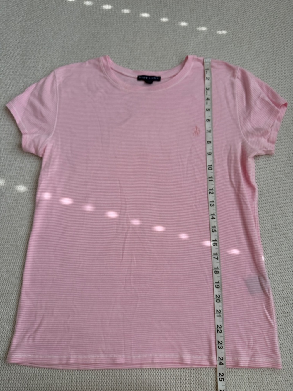Ralph Lauren 100% Cotton Pink/White Stripe Short Sleeve Shirt Size XL - Picture 5 of 8